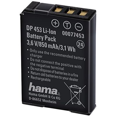Hama DP 453 Batterie Rechargeable Lithium-ION (Li-ION) 850 mAh 3,6 V Batteries Rechargeables (850 mAh, 3,1 Wh, Lithium-ION (Li-ION), 3,6 V, Noir, 1 pièce(s)) Hama DP 453 Batterie Rechargeable Lithium-ION (Li-ION) 850 mAh 3,6 V Batteries Rechargeables (850 mAh, 3,1 Wh, Lithium-ION (Li-ION), 3,6 V, Noir, 1 pièce(s))