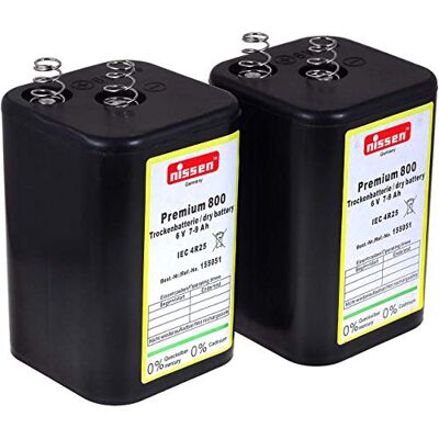 akku-net 4R25 Lot de 2 piles de rechange pour batterie à faible latence IEC 4R25 6V, charbon de zinc akku-net 4R25 Lot de 2 piles de rechange pour batterie à faible latence IEC 4R25 6V, charbon de zinc