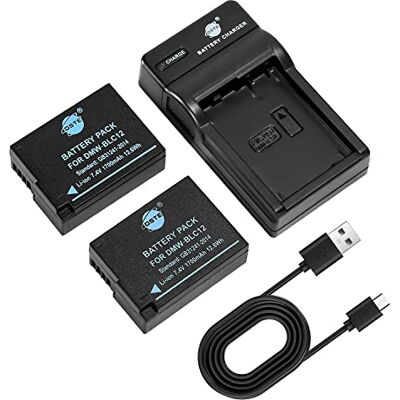 DSTE 2PCS DMW-BLC12 Batterie et Chargeur compatible avec Panasonic Lumix DMC-G5 DMC-GH2 DMC-FZ200 DMC-FZ1000 DSTE 2PCS DMW-BLC12 Batterie et Chargeur compatible avec Panasonic Lumix DMC-G5 DMC-GH2 DMC-FZ200 DMC-FZ1000