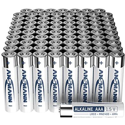 Ansmann Piles alcalines AAA LR03 Piles jetables AAA (80 pièces) Qualité contrôlée Idéal pour les bougies chauffe-plat électroniques, télécommande, horloge, etc. Le design peut varier Ansmann Piles alcalines AAA LR03 Piles jetables AAA (80 pièces) Qualité contrôlée Idéal pour les bougies chauffe-plat électroniques, télécommande, horloge, etc. Le design peut varier