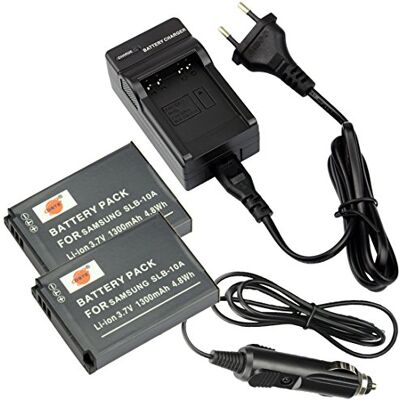 DSTE 2-Pack SLB-10A Batterie et Chargeur Compatible pour Samsung PL60 PL65 PL70 SL202 SL420 SL502 DSTE 2-Pack SLB-10A Batterie et Chargeur Compatible pour Samsung PL60 PL65 PL70 SL202 SL420 SL502