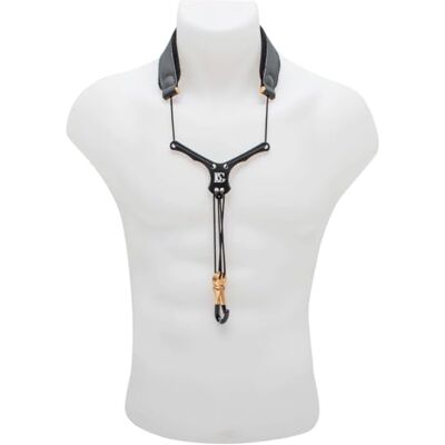 BG France Cordon cuir Zen noir écarteur noir pour saxo Mousqueton métal Accessoire instrument à vent BG France Cordon cuir Zen noir écarteur noir pour saxo Mousqueton métal Accessoire instrument à vent