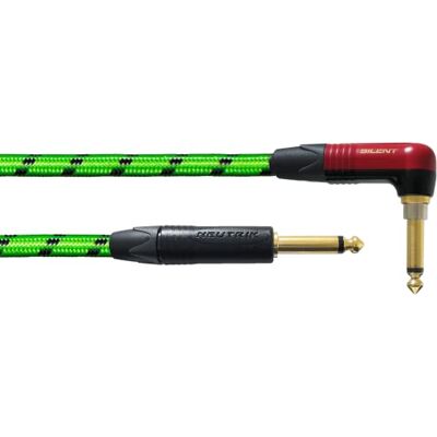 Cordial CABLES Câble guitare 6m vert silent coudé réactif aux UV Cordial CABLES Câble guitare 6m vert silent coudé réactif aux UV