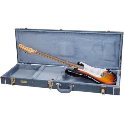 Crossrock Étui Rigide en Bois pour Guitare électrique Strat & Tele Finition Smoke Blue sculptée, intérieur Bleu Monochrome, Serrure – Série Relief Premium Crossrock Étui Rigide en Bois pour Guitare électrique Strat & Tele Finition Smoke Blue sculptée, intérieur Bleu Monochrome, Serrure – Série Relief Premium