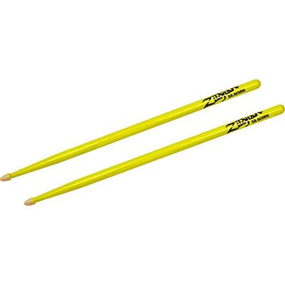 Zildjian Z5AACDGY Baguettes en hickory avec pointe gland en bois Jaune fluo 5A Zildjian Z5AACDGY Baguettes en hickory avec pointe gland en bois Jaune fluo 5A
