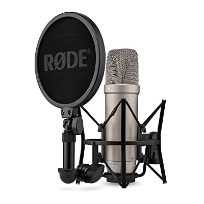 RØDE NT1 5ème Génération Microphone à condensateur de Studio à Grand diaphragme avec Sorties XLR et USB, Support Antichoc et Filtre Anti-Pop pour la, l'enregistrement Vocal et Le podcasting (Argent) Double Xlr et USB-C, 1 capsule dorée, 4 dB à bruit aut RØDE NT1 5ème Génération Microphone à condensateur de Studio à Grand diaphragme avec Sorties XLR et USB, Support Antichoc et Filtre Anti-Pop pour la, l'enregistrement Vocal et Le podcasting (Argent) Double Xlr et USB-C, 1 capsule dorée, 4 dB à bruit aut