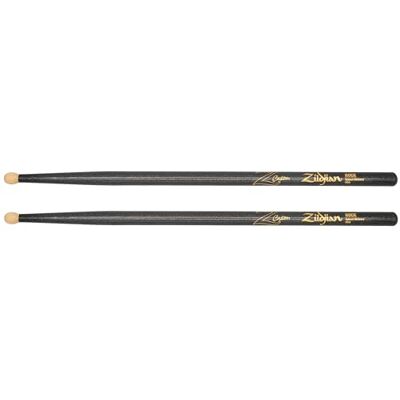 Zildjian Z Custom LE Baguette de batterie Rock Noir chromé avec olives en bois Zildjian Z Custom LE Baguette de batterie Rock Noir chromé avec olives en bois