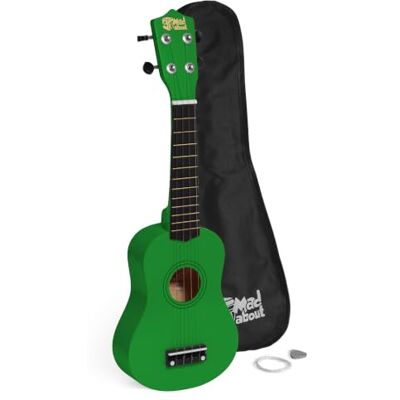 Mad About SU8-GR ukulélé soprano vert avec kit complet Comprend housse, médiator et cordes de rechange, idéal pour les écoles et les débutants. Mad About SU8-GR ukulélé soprano vert avec kit complet Comprend housse, médiator et cordes de rechange, idéal pour les écoles et les débutants.
