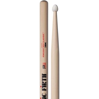 Vic Firth American Classic 2BN Baguettes, Caryer Américain, Bout en Nylon Vic Firth American Classic 2BN Baguettes, Caryer Américain, Bout en Nylon