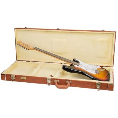Crossrock Étui Rigide en Bois pour Guitare électrique Strat & Tele Finition Red Wood sculptée, intérieur Ivoire, Serrure – Série Relief Premium Crossrock Étui Rigide en Bois pour Guitare électrique Strat & Tele Finition Red Wood sculptée, intérieur Ivoire, Serrure – Série Relief Premium