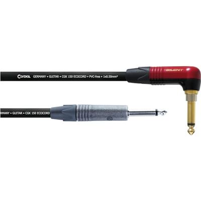 Cordial Câble de guitare 6 m avec fiche coudée silencieuse rétro ECL ECOCORD-6PR-SIL Cordial Câble de guitare 6 m avec fiche coudée silencieuse rétro ECL ECOCORD-6PR-SIL