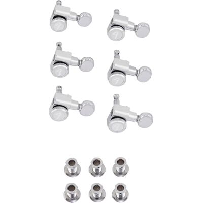 Fender 990818500 Mécaniques d'accordage verrouillables Stratocaster et Telecaster, boutons vintage chromés Fender 990818500 Mécaniques d'accordage verrouillables Stratocaster et Telecaster, boutons vintage chromés