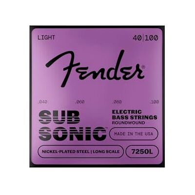 Fender 7250L Nikkel Bassgitaar Snaren, Licht 40-100 Lichtgewicht snaar (40-100), vernikkeld staal, heldere klank, soepel speelgevoel Fender 7250L Nikkel Bassgitaar Snaren, Licht 40-100 Lichtgewicht snaar (40-100), vernikkeld staal, heldere klank, soepel speelgevoel