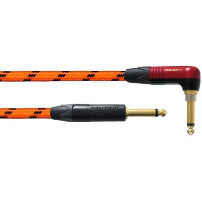 Cordial CABLES Câble guitare 3m orange silent coudé réactif aux UV Cordial CABLES Câble guitare 3m orange silent coudé réactif aux UV