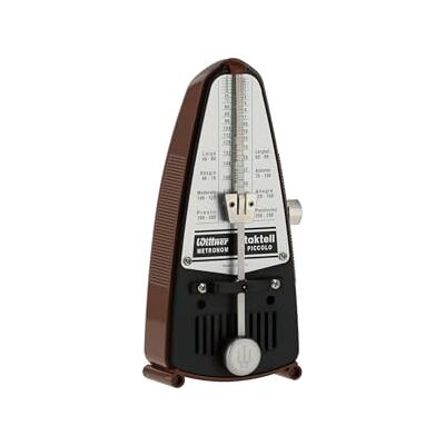 Wittner Métronome Taktell Piccolo Série 830 Boîtier en plastique Sans cloche Brun acajou Mécanique à remonter Pas de piles nécessaires Fabriqué en Allemagne Wittner Métronome Taktell Piccolo Série 830 Boîtier en plastique Sans cloche Brun acajou Mécanique à remonter Pas de piles nécessaires Fabriqué en Allemagne