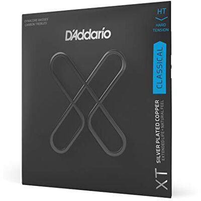 D'Addario Cordes de guitare – XT Coated Classic Guitar Strings – XTC46FF – Cuivre plaqué argent, XT Dynacore, aigus carbone – Tension dure D'Addario Cordes de guitare – XT Coated Classic Guitar Strings – XTC46FF – Cuivre plaqué argent, XT Dynacore, aigus carbone – Tension dure
