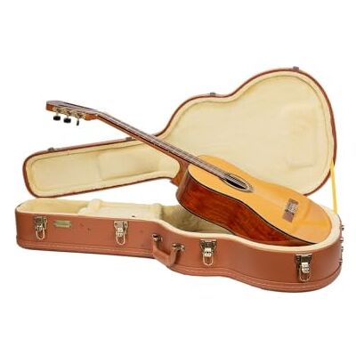 Crossrock Étui en bois pour guitare classique 4/4 Finition sculptée Red Wood, intérieur ivoire, serrure – Premium Wooden Hardshell Relief Series Crossrock Étui en bois pour guitare classique 4/4 Finition sculptée Red Wood, intérieur ivoire, serrure – Premium Wooden Hardshell Relief Series
