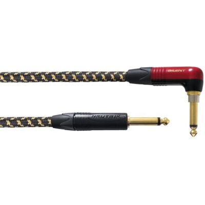 Cordial Câble guitare jack silent coudé tweed 25e anniv. 3 m Cordial Câble guitare jack silent coudé tweed 25e anniv. 3 m