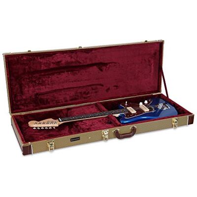 Crossrock Étui Rigide en Bois pour Guitare Jazzmaster/Jaguar Finition Vinyle Tweed (Vinyl Tweed), Intérieur Rembourré Luxe, Serrures Dorées – Série Classique Vintage Crossrock Étui Rigide en Bois pour Guitare Jazzmaster/Jaguar Finition Vinyle Tweed (Vinyl Tweed), Intérieur Rembourré Luxe, Serrures Dorées – Série Classique Vintage