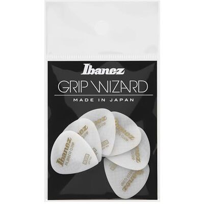 Ibanez PPA16MRG-WH Lot de 6 médiators GRIP WIZARD à grip caoutchouc, 0.8mm, Blanc Ibanez PPA16MRG-WH Lot de 6 médiators GRIP WIZARD à grip caoutchouc, 0.8mm, Blanc