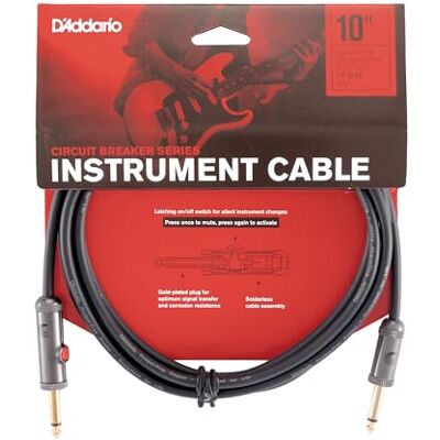Waves D'Addario Câble de guitare – Câble de guitare – Câble disjoncteur – Interrupteur de verrouillage pour couper le son lors du changement d'instrument – 3,05 mètres – Extrémités droites – 1 paquet Waves D'Addario Câble de guitare – Câble de guitare – Câble disjoncteur – Interrupteur de verrouillage pour couper le son lors du changement d'instrument – 3,05 mètres – Extrémités droites – 1 paquet