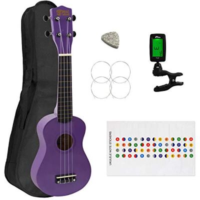 Mad About Ukulélé Soprano pour Débutants en Violet avec Uke Bag & Tuner Gratuit Mad About Ukulélé Soprano pour Débutants en Violet avec Uke Bag & Tuner Gratuit