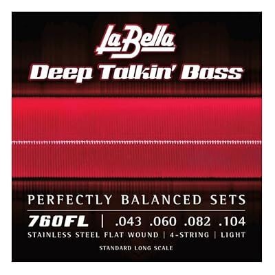 La Bella 760FL Jeu de Cordes pour Basse 43/104 Flat Wound La Bella 760FL Jeu de Cordes pour Basse 43/104 Flat Wound