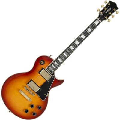 Rocktile Pro L-200OHB Guitare Électrique Corps : Acajou 2 Humbucker Pickups Manche collé en érable Touche en palissandre Chevalet Tune-O-matic et Stop Bar Tailpiece Orange Honey Burst Rocktile Pro L-200OHB Guitare Électrique Corps : Acajou 2 Humbucker Pickups Manche collé en érable Touche en palissandre Chevalet Tune-O-matic et Stop Bar Tailpiece Orange Honey Burst
