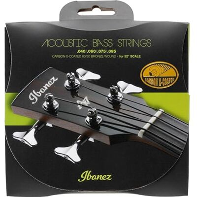 Ibanez IABS4XC32 Jeu de cordes pour basse acoustique, 4 cordes pour diapason 32", à revêtement Carbon X Ibanez IABS4XC32 Jeu de cordes pour basse acoustique, 4 cordes pour diapason 32", à revêtement Carbon X