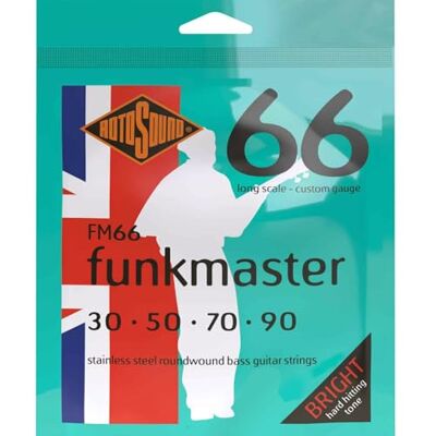 Rotosound Cordes pour Basse Électrique SWING 66 STAINLESS SETS 4-cordes FM66 FUNKMASTER Stainless Custom 30-90 Rotosound Cordes pour Basse Électrique SWING 66 STAINLESS SETS 4-cordes FM66 FUNKMASTER Stainless Custom 30-90