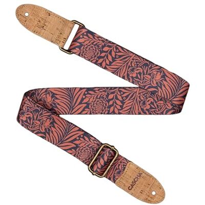 CASCHA Sangle pour ukulélé végétalien Rose Jungle Sangle réglable et confortable pour ukulélé fabriquée à partir de matériaux respectueux de l'environnement, durable et élégante, s'adapte à tous CASCHA Sangle pour ukulélé végétalien Rose Jungle Sangle réglable et confortable pour ukulélé fabriquée à partir de matériaux respectueux de l'environnement, durable et élégante, s'adapte à tous