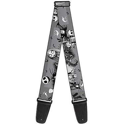 Buckle-Down GS-WDY041 Sangle de guitare Motif scène de cimetière Jack Jack Sally Gris 5,1 cm de large 86,4-152,4 cm Buckle-Down GS-WDY041 Sangle de guitare Motif scène de cimetière Jack Jack Sally Gris 5,1 cm de large 86,4-152,4 cm