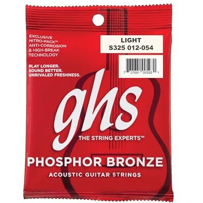 GHS Strings GHS S325 Jeu de Cordes pour Guitare acoustique Light GHS Strings GHS S325 Jeu de Cordes pour Guitare acoustique Light
