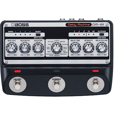 Boss DM-101 Delay Machine La pédale de delay analogique ultime à technologie évoluée Un son chaleureux, saturé et hautement musical 12 modes uniques Stéréo 127 mémoires utilisateur Boss DM-101 Delay Machine La pédale de delay analogique ultime à technologie évoluée Un son chaleureux, saturé et hautement musical 12 modes uniques Stéréo 127 mémoires utilisateur