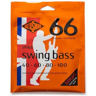 Rotosound Cordes pour Basse Électrique SWING 66 STAINLESS SETS 4-cordes SM66 Stainless Hybrid 40-90 Rotosound Cordes pour Basse Électrique SWING 66 STAINLESS SETS 4-cordes SM66 Stainless Hybrid 40-90