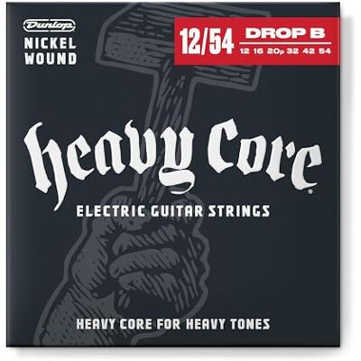 Cordes pour guitare électrique Dunlop DHCN1254 Heavyest Core 12-54 Cordes pour guitare électrique Dunlop DHCN1254 Heavyest Core 12-54