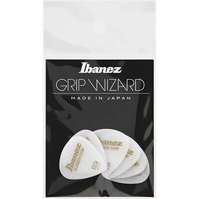 Ibanez PPA16HRG-WH Lot de 6 médiators GRIP WIZARD à grip caoutchouc, 1.0mm, Blanc Ibanez PPA16HRG-WH Lot de 6 médiators GRIP WIZARD à grip caoutchouc, 1.0mm, Blanc