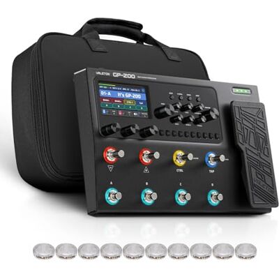 VALETON Processeur de pédale de guitare multi-effets pour guitare Modélisation d'ampli de basse IR Simulation avec boucle FX MIDI I/O OTG Interface audio USB avec sac 10 décorations de pédale VALETON Processeur de pédale de guitare multi-effets pour guitare Modélisation d'ampli de basse IR Simulation avec boucle FX MIDI I/O OTG Interface audio USB avec sac 10 décorations de pédale