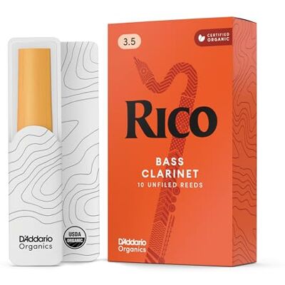 Rico Anches Royal pour clarinette basse, force 3.5, pack de 10 Rico Anches Royal pour clarinette basse, force 3.5, pack de 10