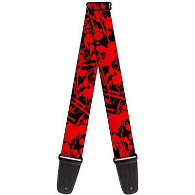 Buckle-Down Sangle de guitare 34-60" Splatter Black/Red Buckle-Down Sangle de guitare 34-60" Splatter Black/Red