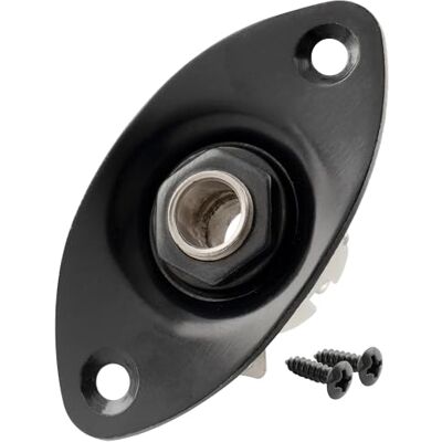 Musiclily Basic 6,35mm Guitare Prise Jack Ovale Sortie Plaque Jack Noir 1/4 Pouce, pour Guitare électrique Musiclily Basic 6,35mm Guitare Prise Jack Ovale Sortie Plaque Jack Noir 1/4 Pouce, pour Guitare électrique
