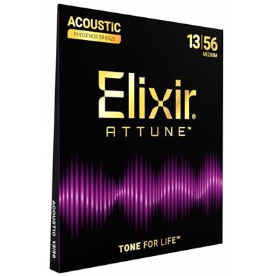 Elixir Strings, Attune Akoestische Gitaarsnaren, Fosforbrons, Langstdurende Heldere En Zuivere Toon Met Natuurlijk Gevoel, 6 Snaren Set, Medium 13,56 Elixir Strings, Attune Akoestische Gitaarsnaren, Fosforbrons, Langstdurende Heldere En Zuivere Toon Met Natuurlijk Gevoel, 6 Snaren Set, Medium 13,56