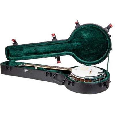Crossrock CRA980BJBK Coque rigide résistante aux rayures pour banjos à 5 cordes avec serrure TSA, compartiment intérieur Noir, Noir, 5-String Resonator Banjo, Résonateur 5 cordes Crossrock CRA980BJBK Coque rigide résistante aux rayures pour banjos à 5 cordes avec serrure TSA, compartiment intérieur Noir, Noir, 5-String Resonator Banjo, Résonateur 5 cordes