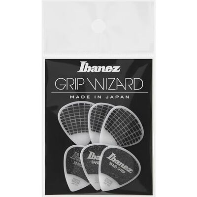 Ibanez PPA16HSG-WH Lot de 6 médiators H poignée sablée blanc Ibanez PPA16HSG-WH Lot de 6 médiators H poignée sablée blanc
