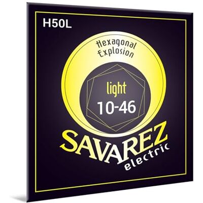 Savarez Hexagonal Explosion cordes de guitare électrique Electric Guitar Strings jeu 6 cordes filetage acier nickelé H50L Light .010-.046w Savarez Hexagonal Explosion cordes de guitare électrique Electric Guitar Strings jeu 6 cordes filetage acier nickelé H50L Light .010-.046w