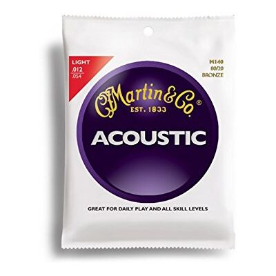 Martin Jeu de cordes pour guitare acoustique 80/2 Bronze Light (.012 .054) Martin Jeu de cordes pour guitare acoustique 80/2 Bronze Light (.012 .054)