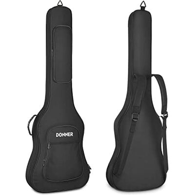 Donner Sac à dos souple et solide pour guitare basse électrique de 10 mm d'épaisseur avec intérieur non tissé résistant à l'eau, éponge épaisse, noir Donner Sac à dos souple et solide pour guitare basse électrique de 10 mm d'épaisseur avec intérieur non tissé résistant à l'eau, éponge épaisse, noir