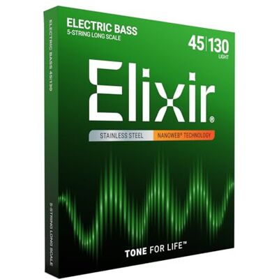 Elixir Cordes ® en Stainless Steel avec revêtement NANOWEB® pour basse 4 cordes, Long Scale, Light (.045-.130) Elixir Cordes ® en Stainless Steel avec revêtement NANOWEB® pour basse 4 cordes, Long Scale, Light (.045-.130)
