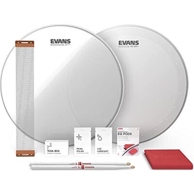 EVANS Kit d'accordage de caisse claire – Peaux de caisse claire de 14 po – Peaux résonantes HD sèches et transparentes – Pods d'égaliseur – Fils de caisse claire – Baguettes – Accessoires d'entretien EVANS Kit d'accordage de caisse claire – Peaux de caisse claire de 14 po – Peaux résonantes HD sèches et transparentes – Pods d'égaliseur – Fils de caisse claire – Baguettes – Accessoires d'entretien