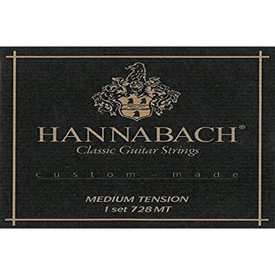 Hannabach Cordes de guitare classique Série 728 Medium Tension Custom Made Jeu avec aigu carbone 728MTC Hannabach Cordes de guitare classique Série 728 Medium Tension Custom Made Jeu avec aigu carbone 728MTC